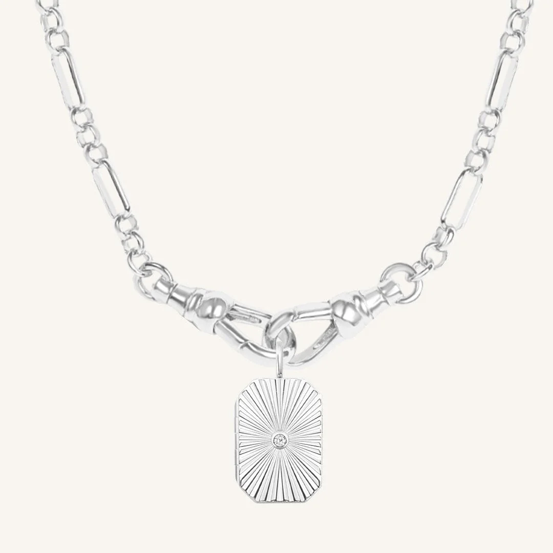 Amata Bevel Photo Locket Necklace - Image 15