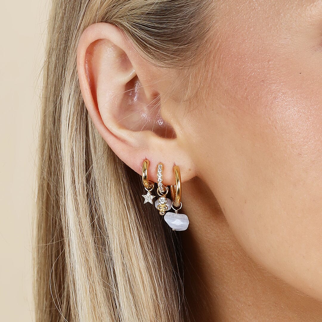 Astro Star Moon Plain Hoops - Image 13