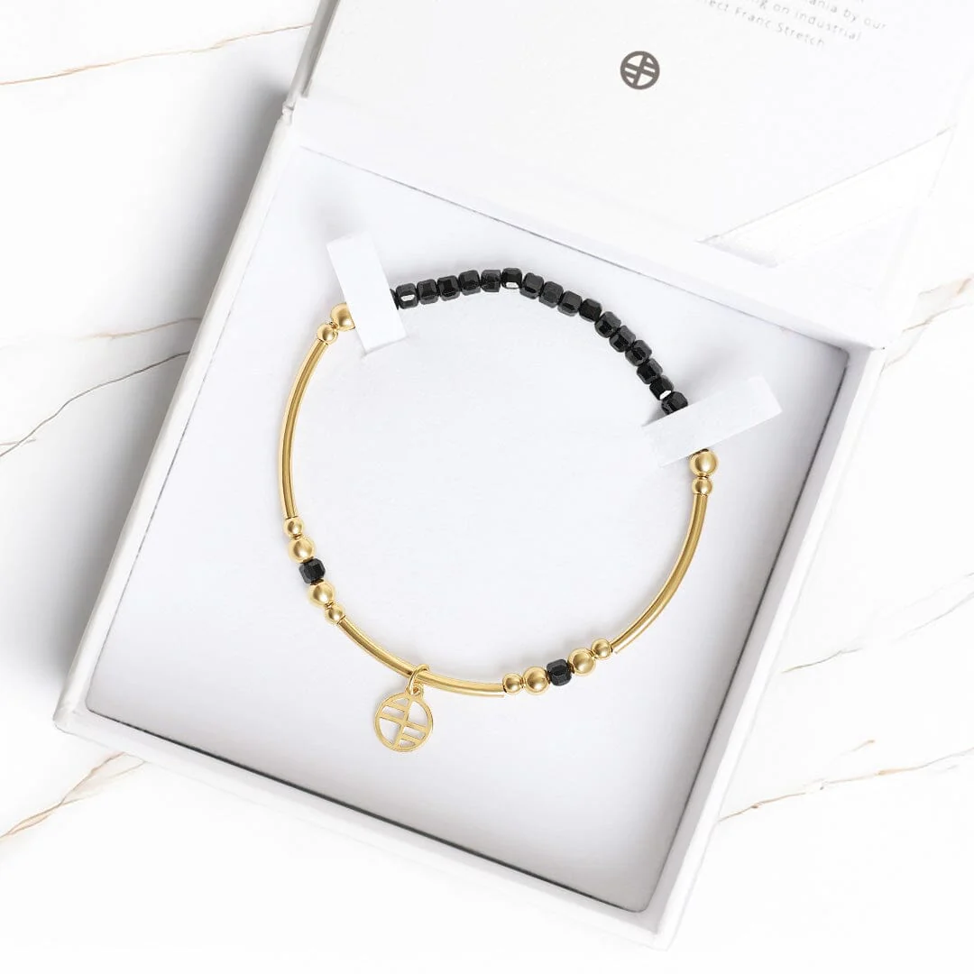 Black Spinel Division Charm Bracelet - Stone of Energy - Image 4