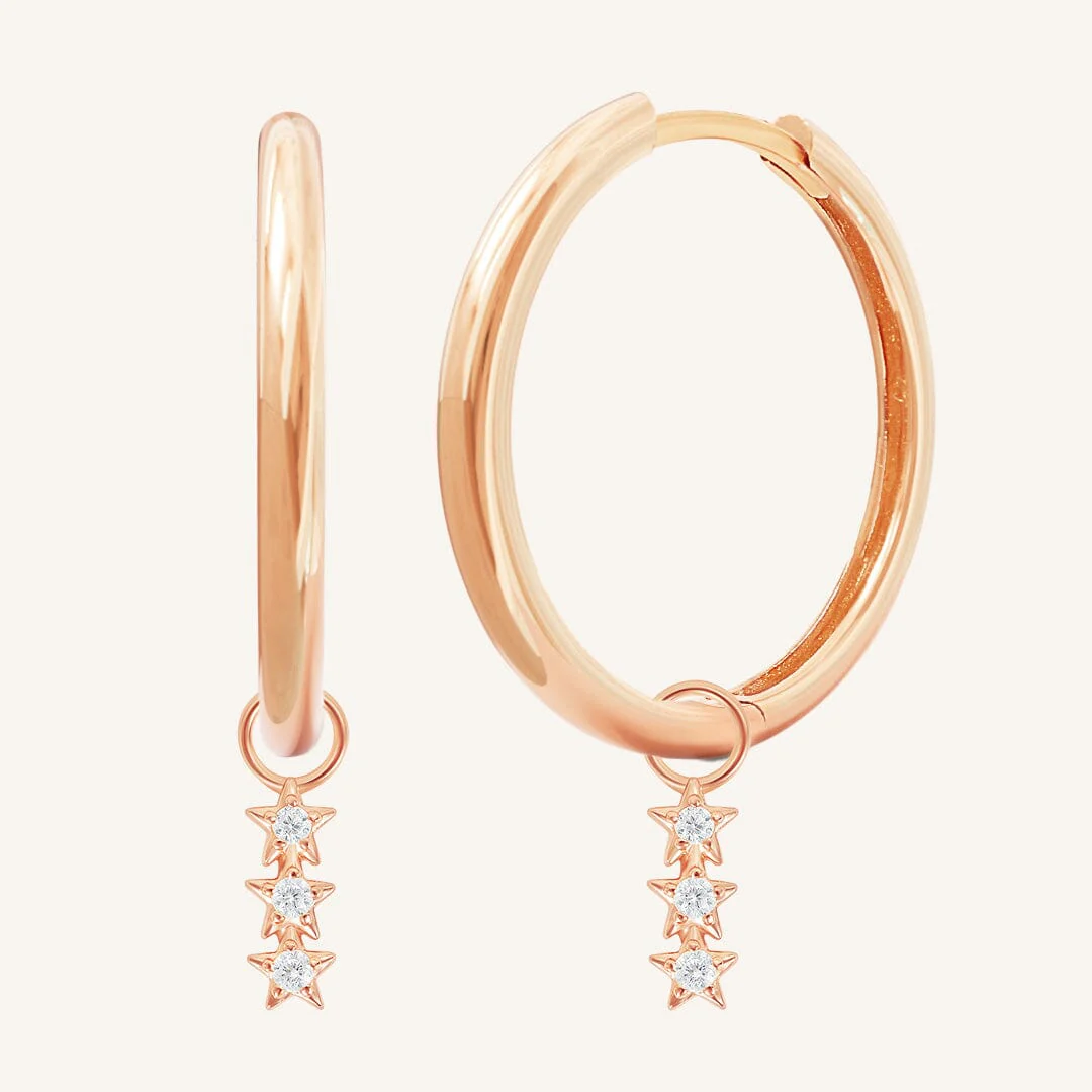 Constellation Star Charm Hoops - Image 8