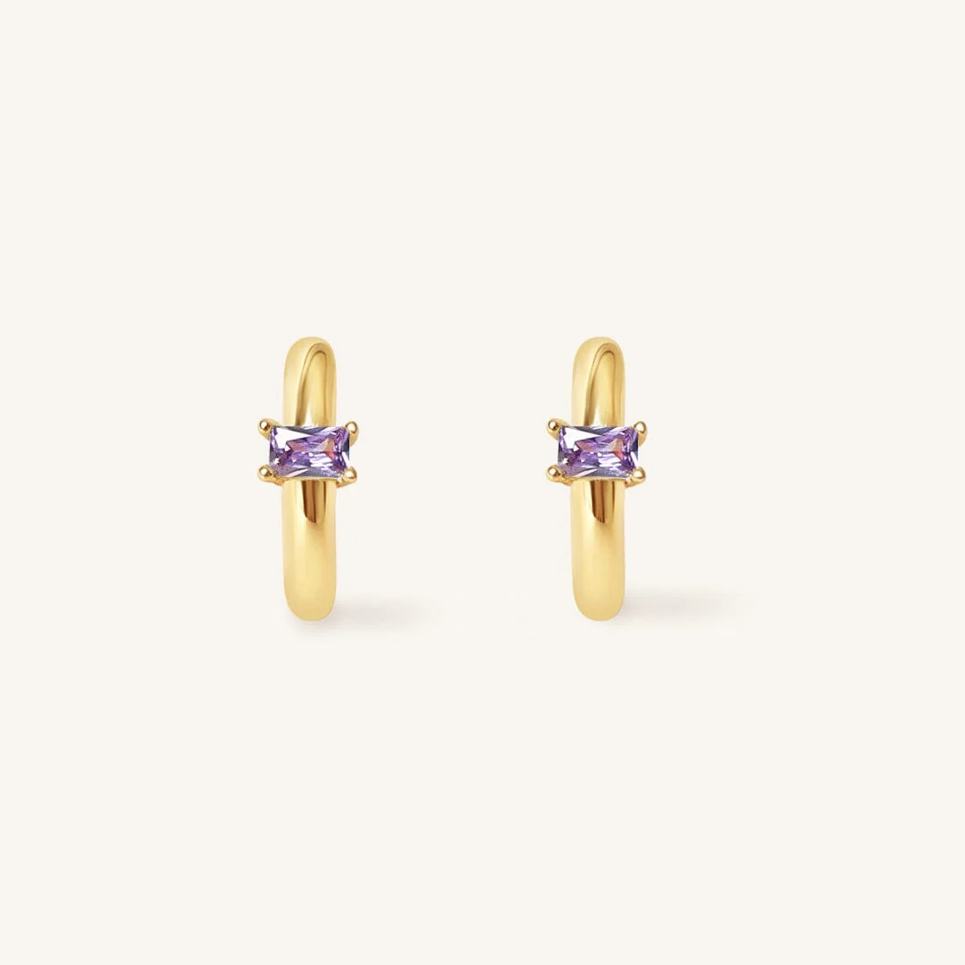 February Birthstone Huggies - Image 3