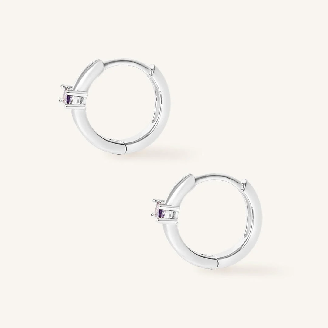 February Birthstone Huggies - Image 7