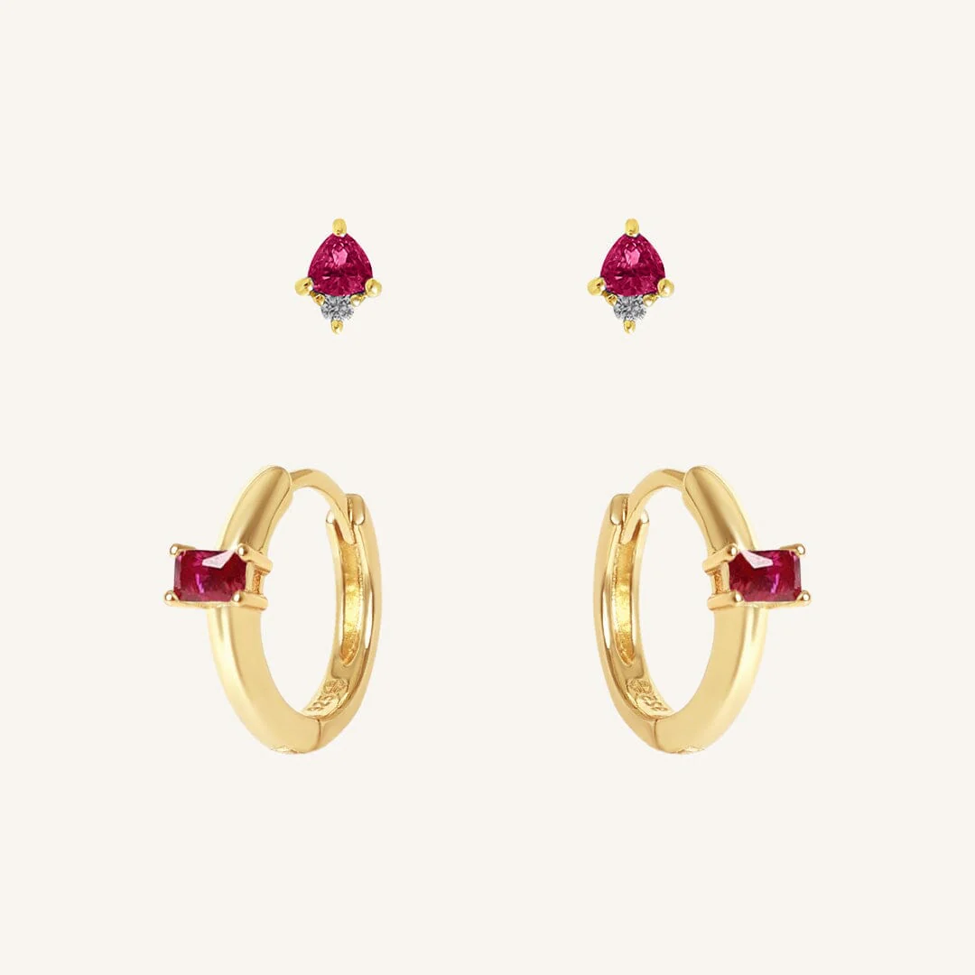 July Birthstone Earring Set