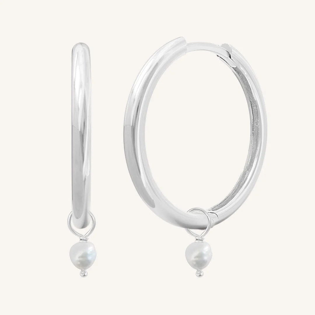 Pearl Plain Hoops - Stone of Potential - Image 12