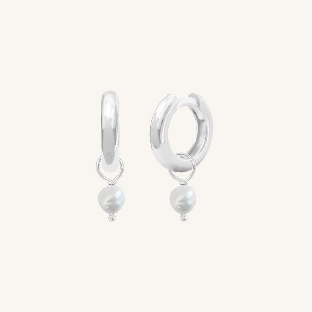 Pearl Plain Hoops - Stone of Potential - Image 9